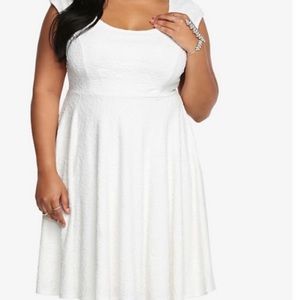 Torrid Size 2 White Ivory Lace Skater Dress